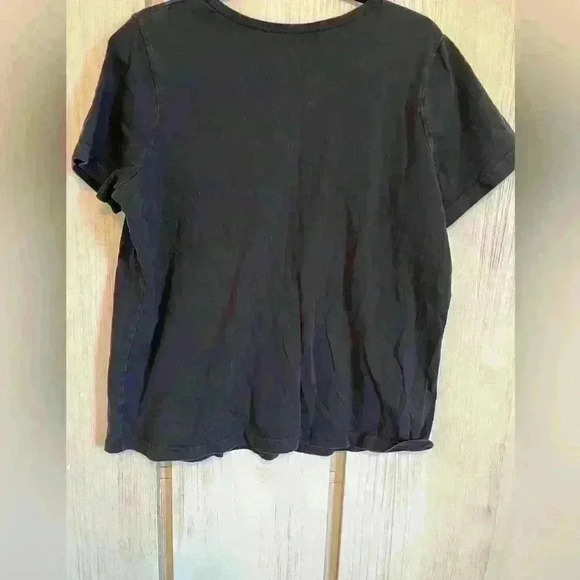 Woman Within Womens Shirt L Tee Short Sleeve Solid Black Pullover Cotton Basic - Picture 3 of 3